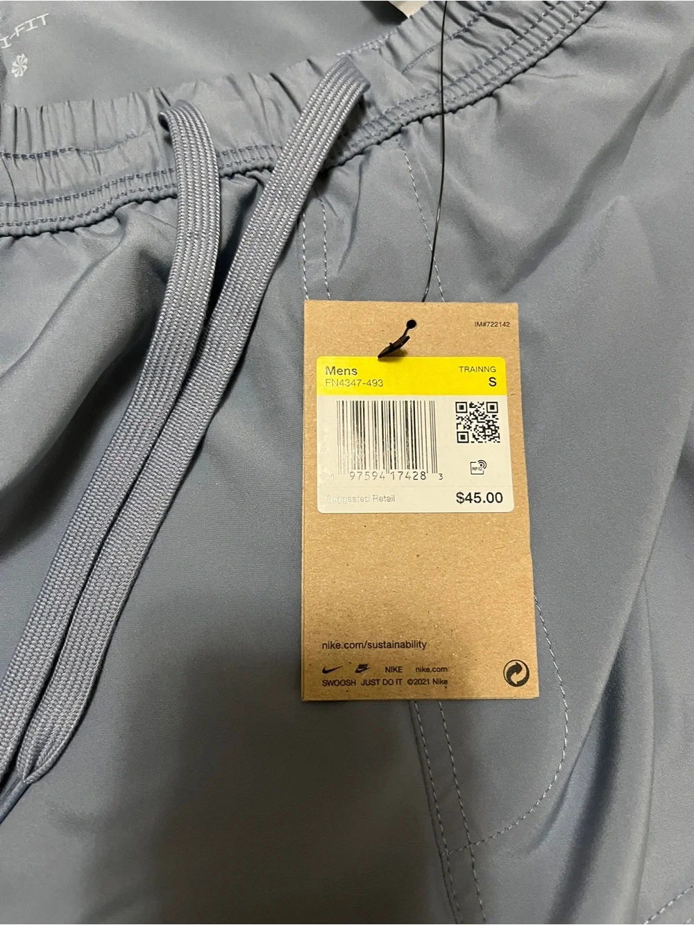 NWT Nike Form Men’s Dri-FIT 5”Unlined Ashen Slate Blue Sz Small Brand New